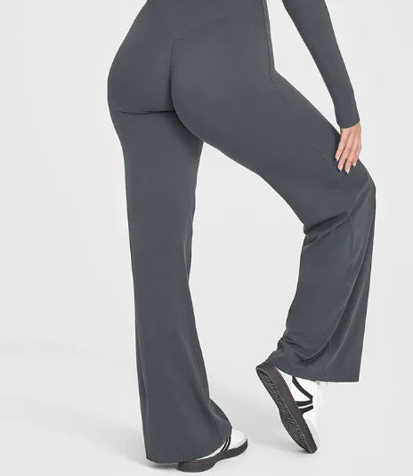 NCLAGEN Sport Trousers Straight-Leg Pants Ultra Soft Butter Fabric Women's Mid-Waist Yoga Pants GYM Naked Feel Pilates Running