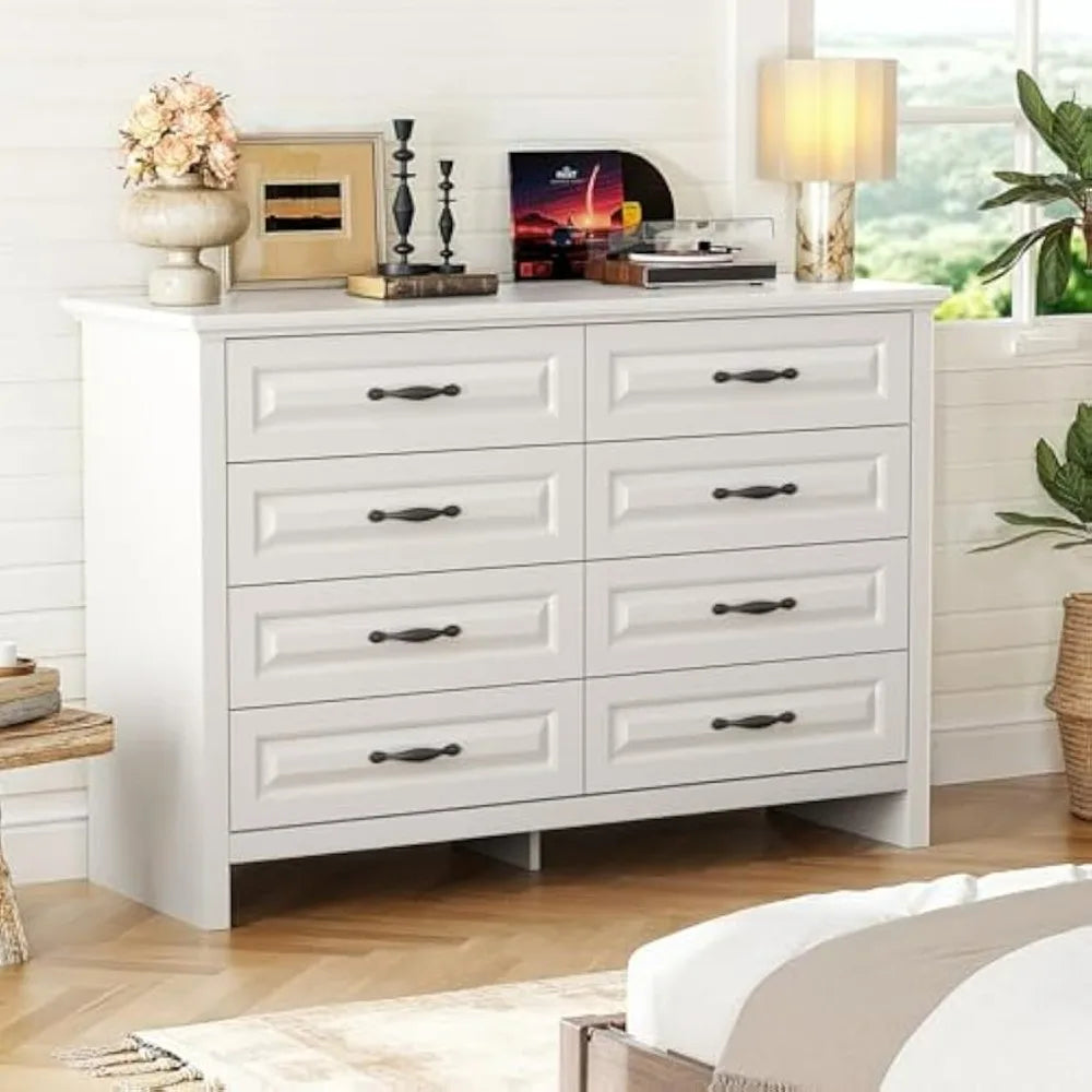 Customizable Elegant 8-Drawer Solid Wood Dresser