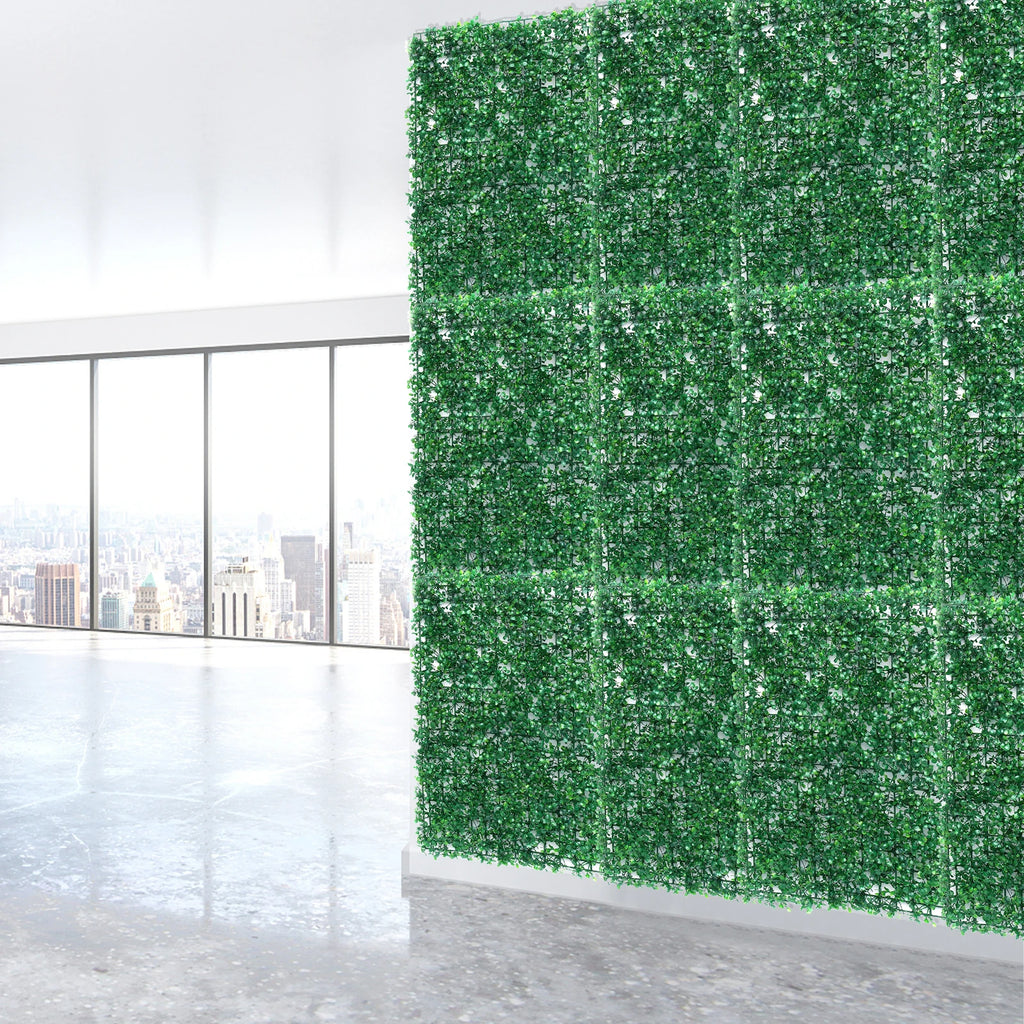 Artificial Greenery Wall Panel 12 Pack, 23.6x15.7in Faux Plant Mat with High Density PE, Privacy Fence Screen for Garden/ Patio