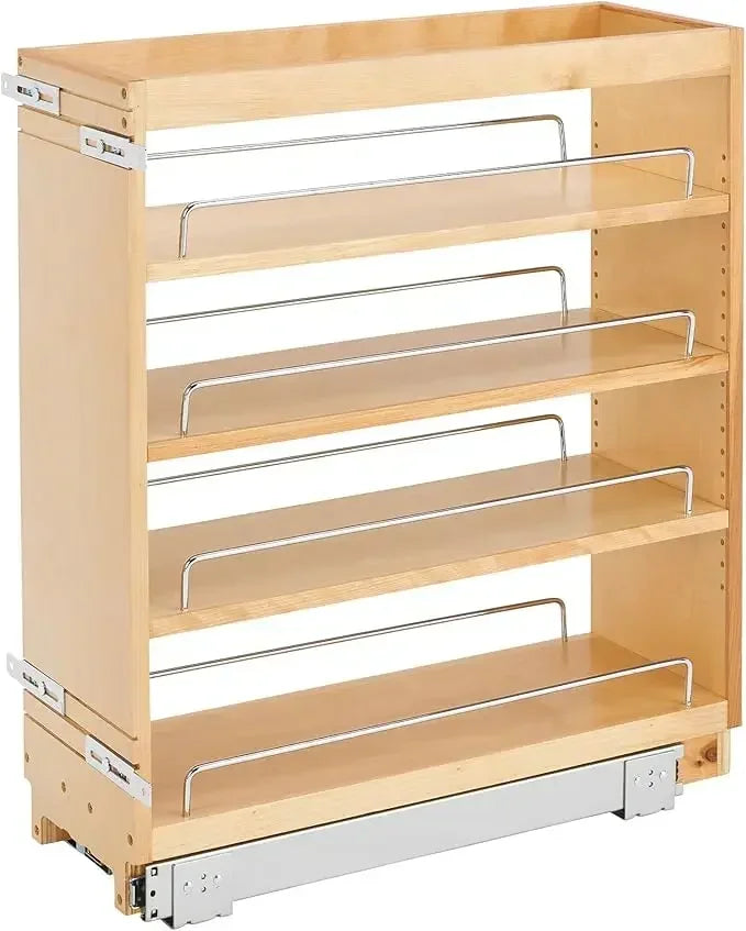 Rev-A-Shelf 8" Pullout Kitchen Cabinet Storage Organizer/ Slide Out Pantry Spice Rack with Adjustable Shelves for 8.5" W Cabinet