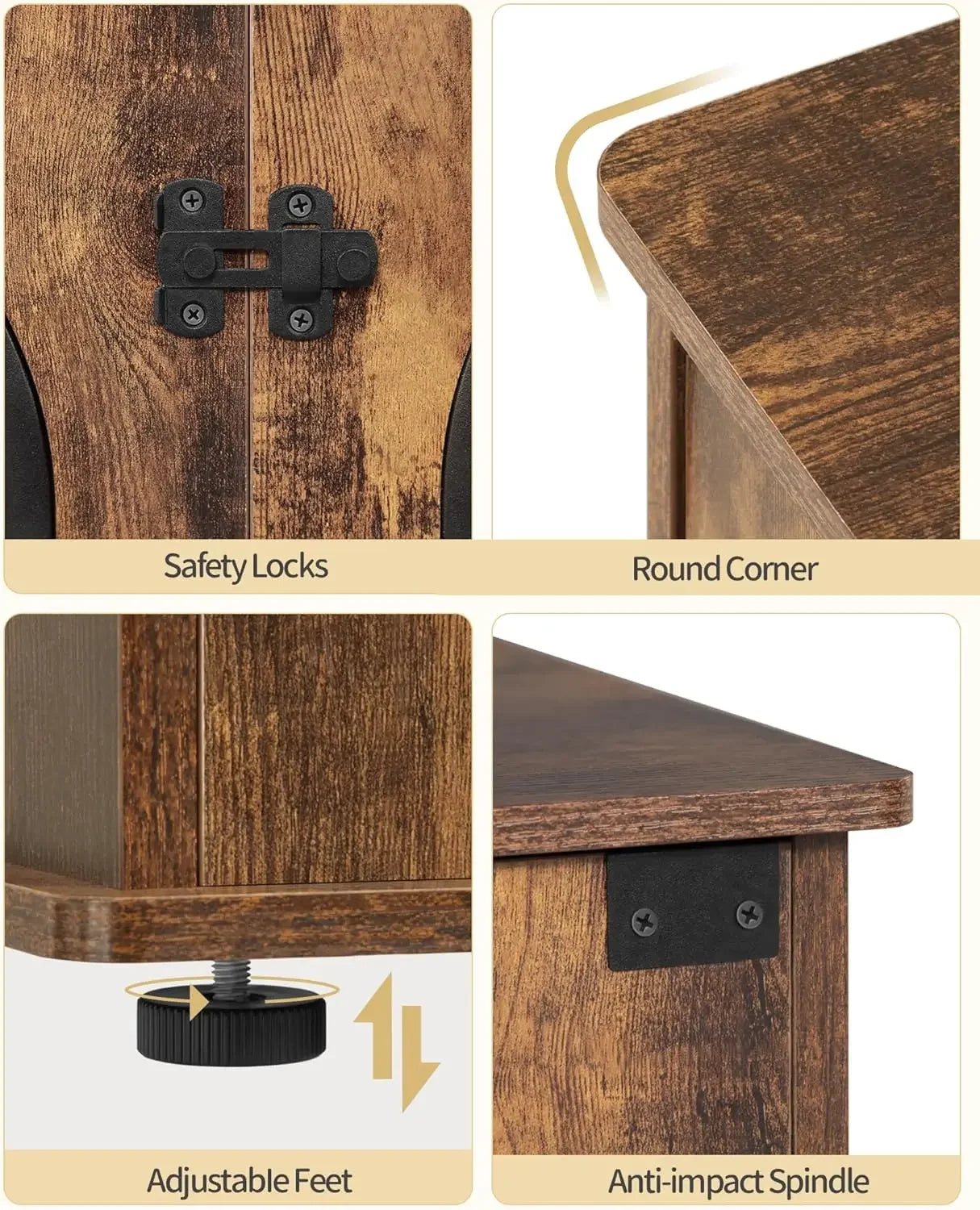 71" Dog Crate Furniture for 2 Dogs, Heavy Duty Indoor Dog Kennel TV Stand, XXL Wooden Dog Cage with Divider for Medium/ Large Dogs