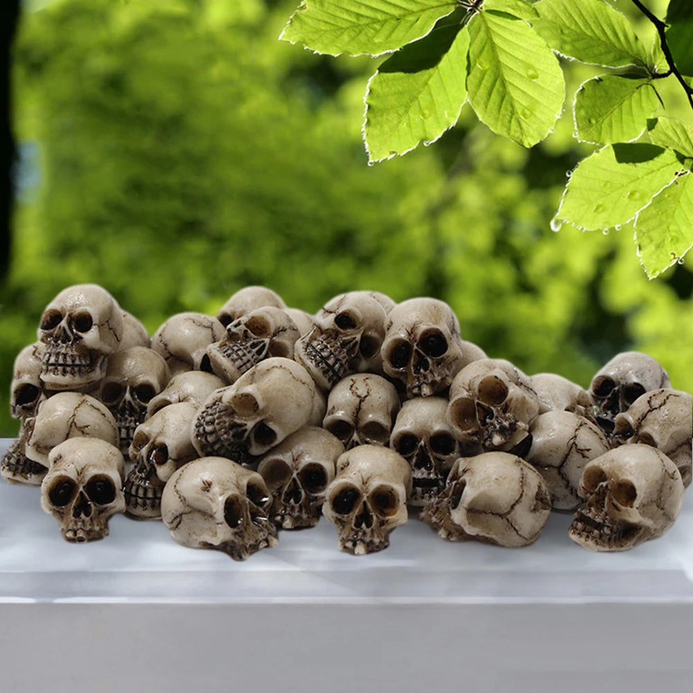 20Pcs Gothic Skull Sculptures/ Collectable Halloween Skeleton Statue/ Ornament Festival Theme /Landscape/ Garden /Potted Plant Decor