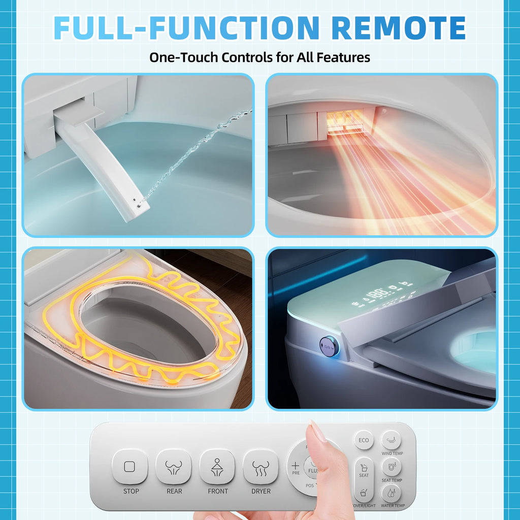 Sanyipace Tankless Smart Toilet w/ Auto Flushing & sensor, ADA Chair Height