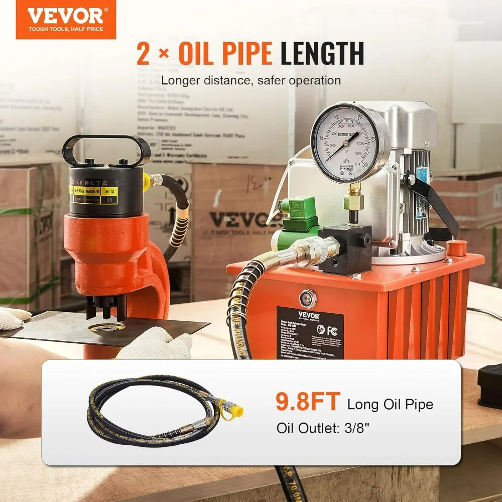 10000 PSI 750W 110V Single Acting Solenoid Valve Electric Hydraulic Pump Power Pack Unit with 488 Cubic Inches