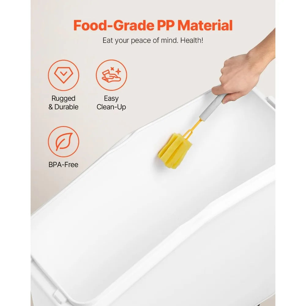 Commercial Kitchen Storage: 21 Gallon Ingredient Bin with 400 Cup Capacity and Sliding Lid