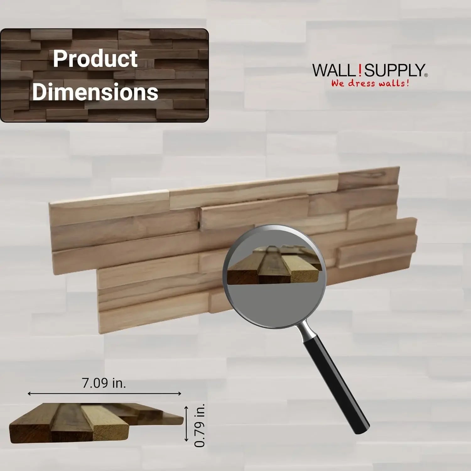 NEW UltraWood Firenze Reclaimed Teak Wood 3D Wall Panels - Home Decor Wallpaper Alterantive for Living Room, Bedroom