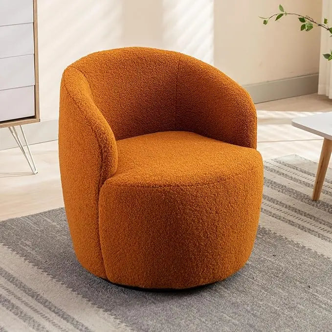 Swivel Barrel Chair, 360° Small Single Sofa Armchair Comfy