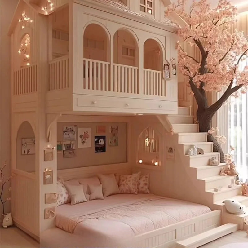 Simple Guard Rails Kids Beds/ Double Decker/ Safety Custom Design Children Beds/ Princess Modern