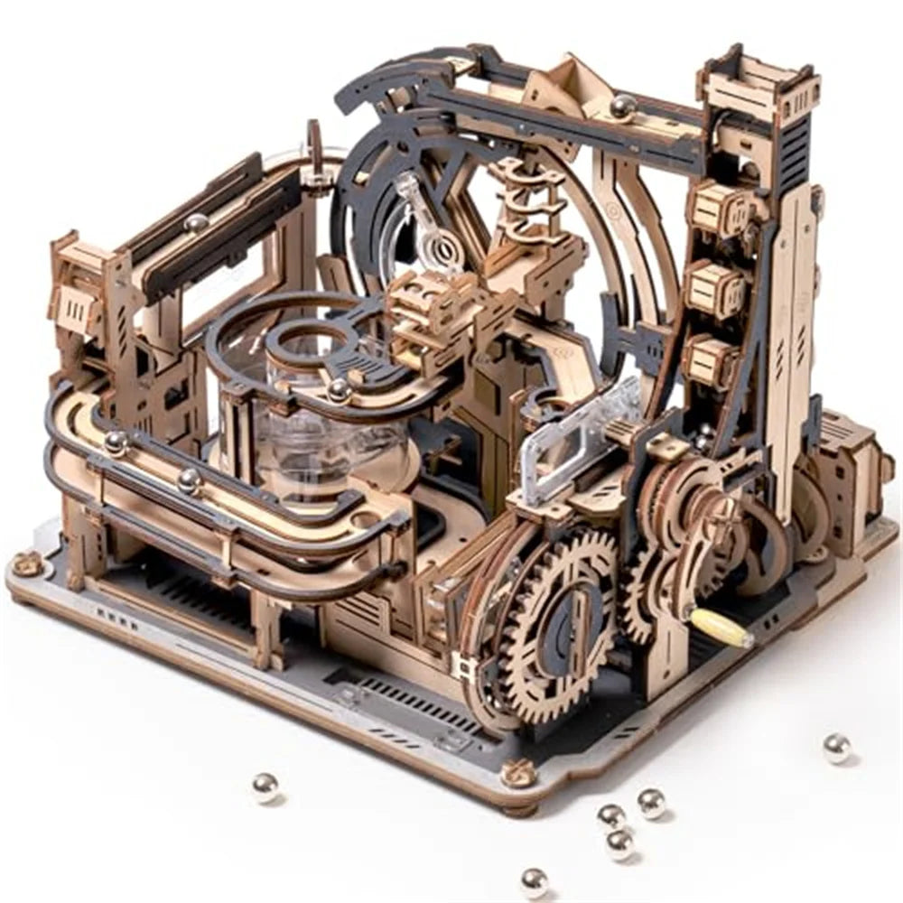 ROKR Electric Model Kits Marble Spaceport 3D Puzzles Brain Teaser Wooden Puzzles Building Toy Gifts for Men/Women/Teens