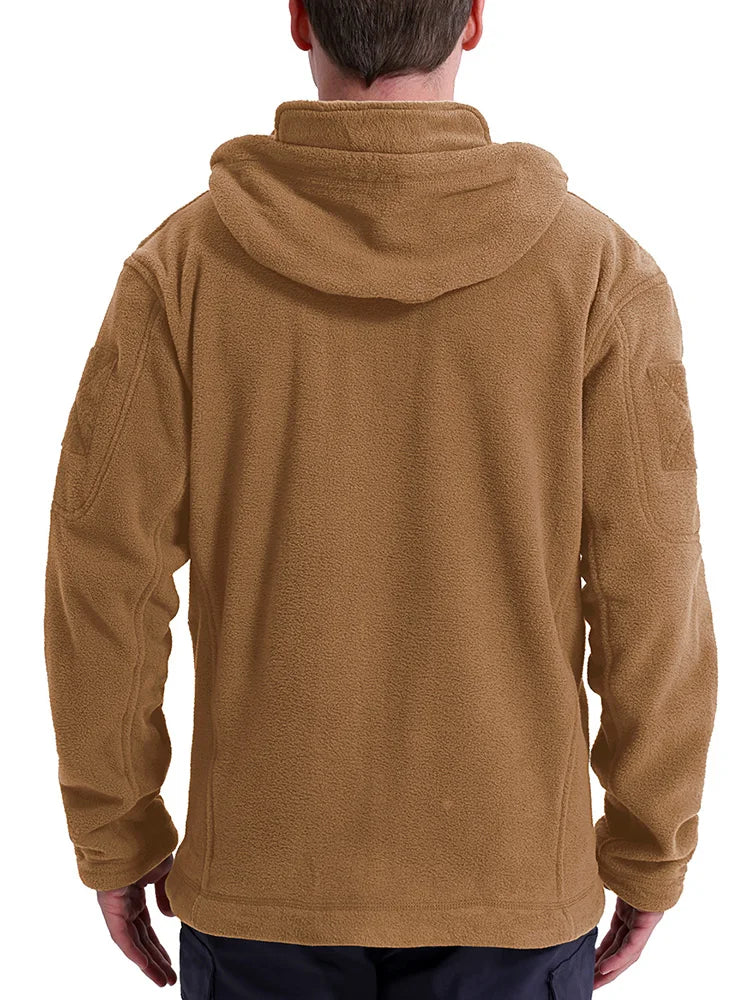 Men's Tactical Fleece Jacket Winter- Warm, Full Zip Military Hoodies/ Multi-Pockets Hiking, Hunting, Outdoor Coats