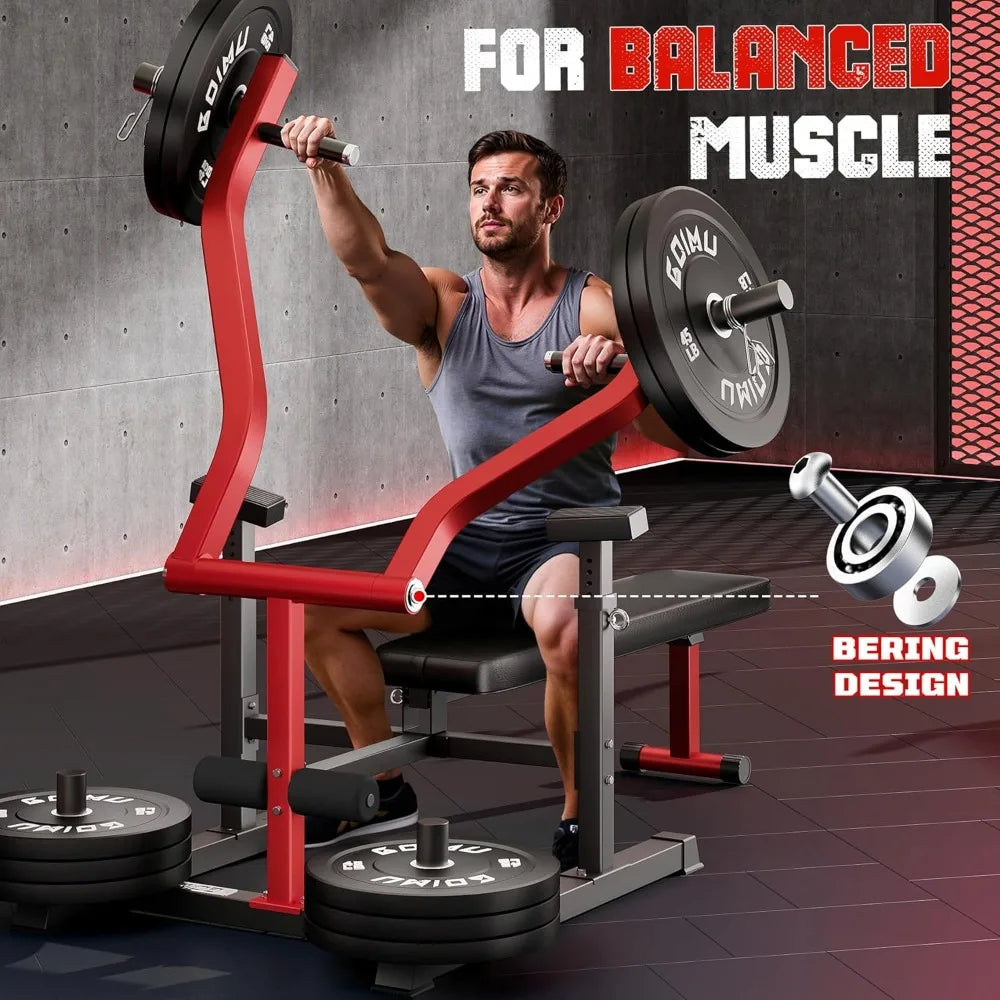 Adjustable Flat Incline Bench Press Machine with Independent Arms for Home Gym Chest & AB Workout