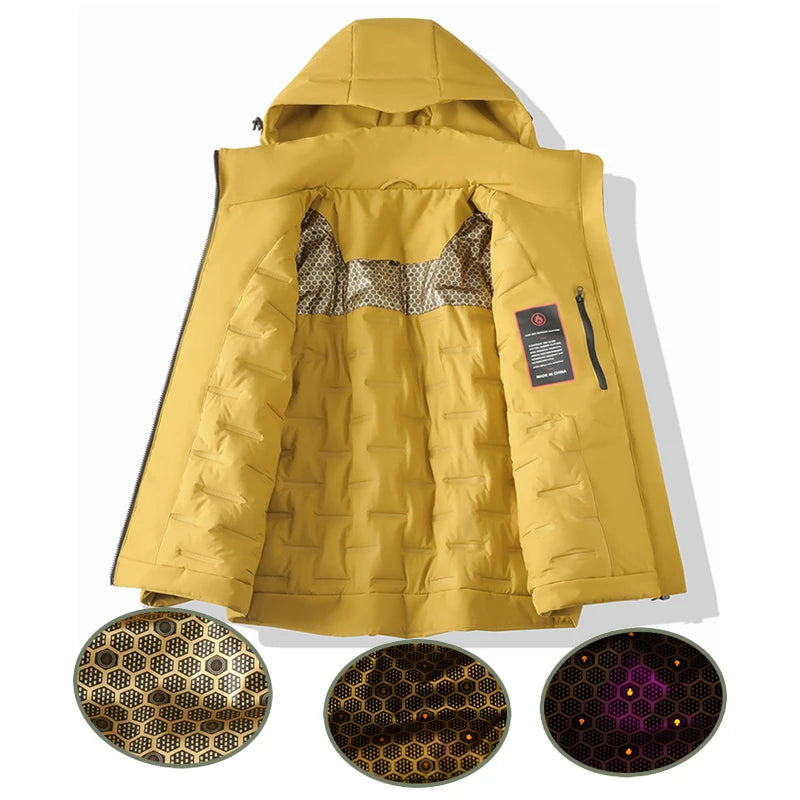 JNLN Unisex Waterproof Fleece Jackets /Winter Windproof Thermal Windbreaker Men and Women Hiking, Camping, Skiing, Climbing Raincoat