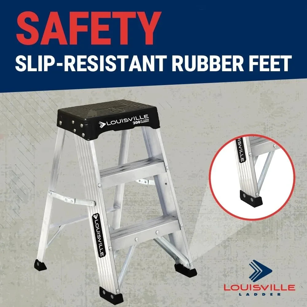 2-Foot Industrial Aluminum Step Stool, 300-Pound Load Capacity, Type IA, AS3002