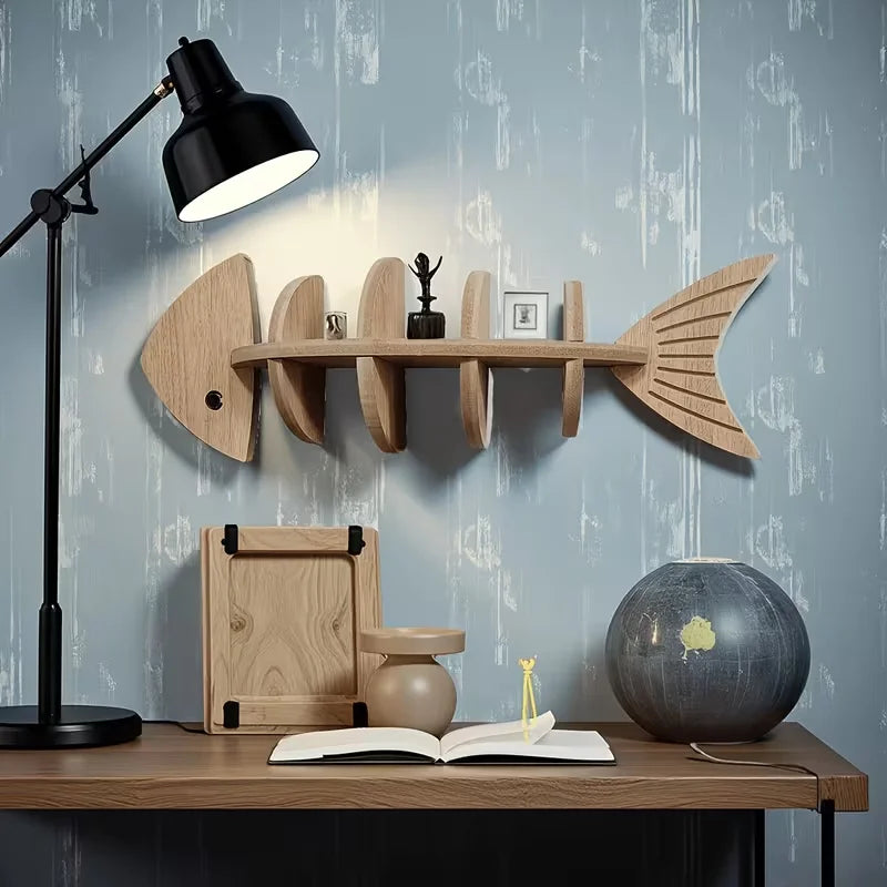Minimalist Modern -Friendly Fishbone Wall Shelves - -Friendly Artificial Wood Floating Shelf with Storage & Hooks, Space-Saving Suitable for Living Room, Bedroom, Coffee Table Decor, Assembly for Books, Photos Display, Floati