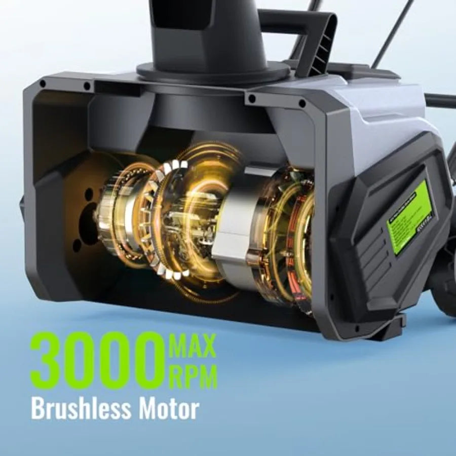 Cordless Snow Blower/ Electric Snow Thrower /19 Inch /40V 4.0Ah Battery Powered Snow Removal /1500W Brushless Motor 25FT Throw Distance