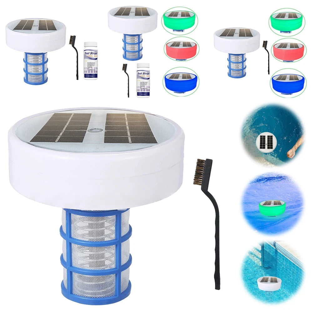 Solar Pool Ionizer Purifier/ Kills-Algae/ Swimming Pool Water Purifiers/ Chlorine-Free Sun Shock &/Water Purifier For Outdoor Hot Tub