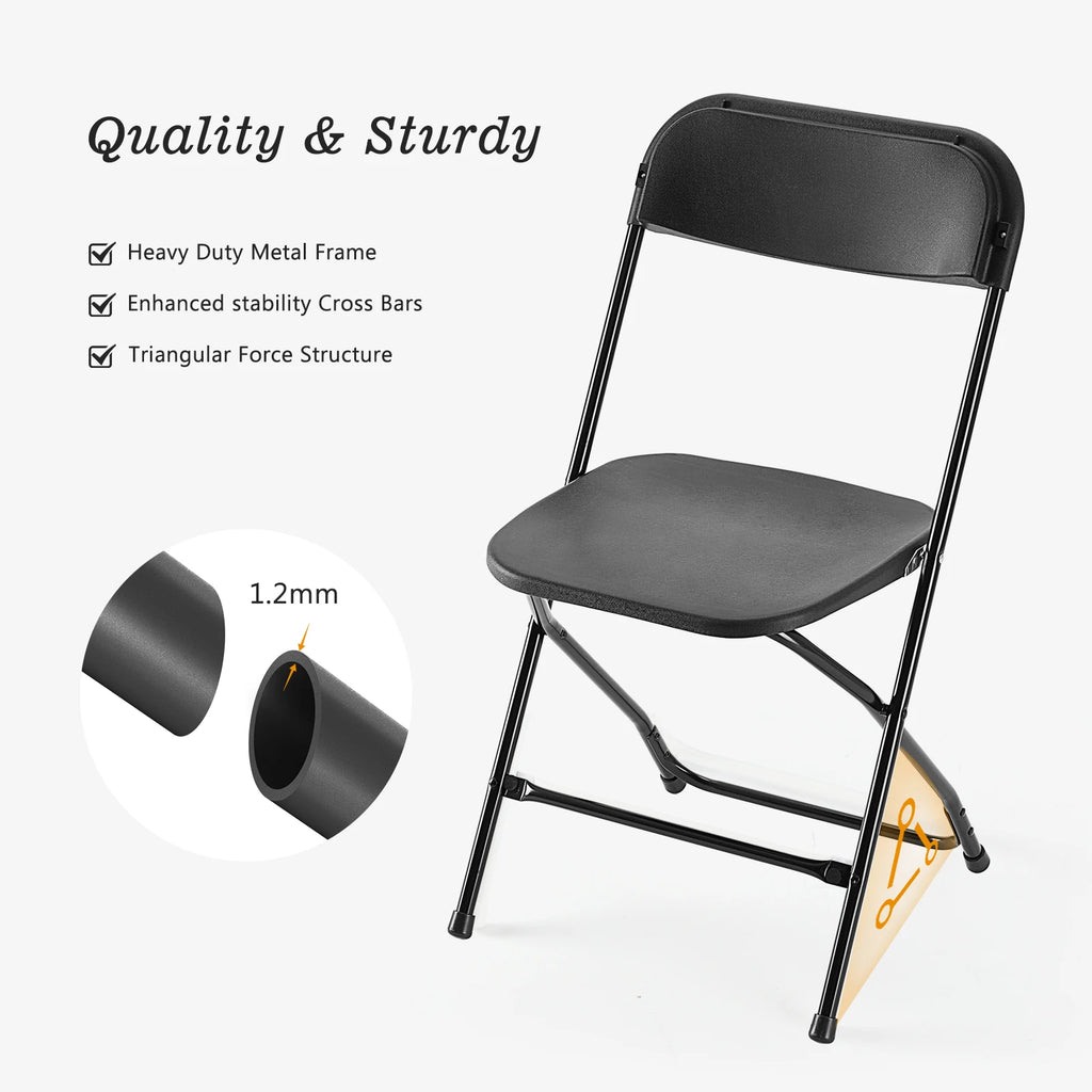 JHK Plastic Folding Chair 4/6 Pack 330LB Load Capacity Living Room Dinner Chairs Lightweight Portable Indoor/Outdoor Home Office