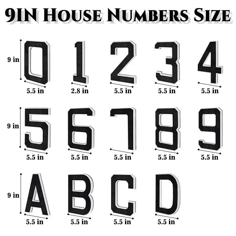 Solar House Number Lights House Sign Light Sensor Modern Led Address Sign Solar House Number Sign Led Address Number for Outdoor