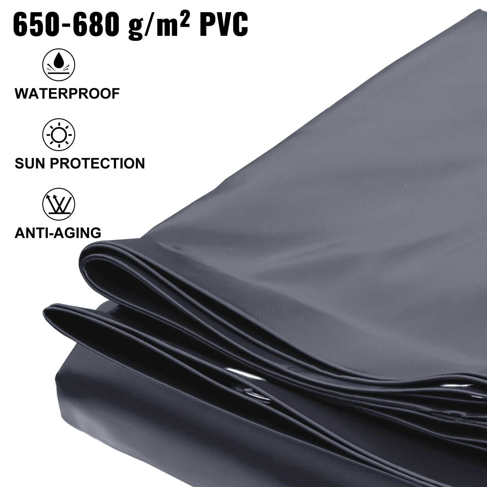Pool Safety Cover In-ground PVC Rectangular Solid Charcoal Pool Covers for Swimming Pool Winter Protection Cover