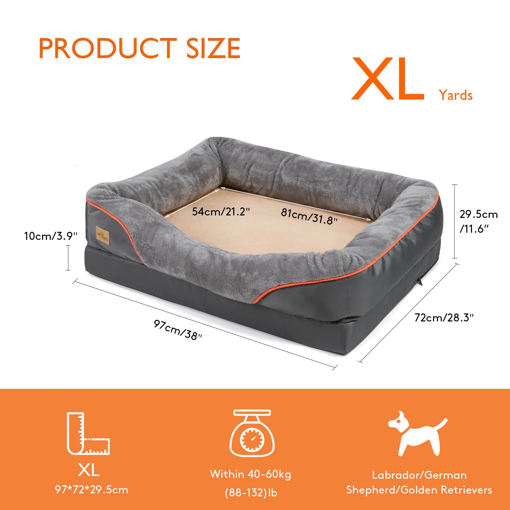 Large Dog Bed Soft/ Comfortable Anti Allergy Warm Fleece Removable Washable Cover Pet Bed/ Waterproof