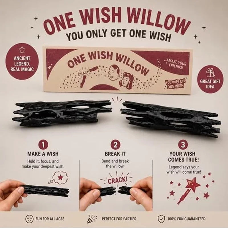 1Pcs Wish Willow Stick with Box, 3D Printed Wishing Willow Wish-Making Snap Stick, Breakable Magic Lucky Charm for Spiritual Uses