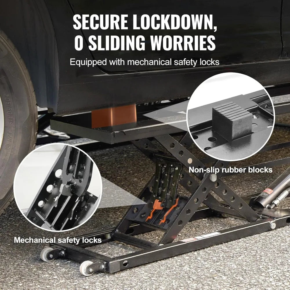 Portable Car Lift 7000 LBS Capacity, 26.8" Max Height, Heavy-Duty Steel Truck Lift with 120V Power