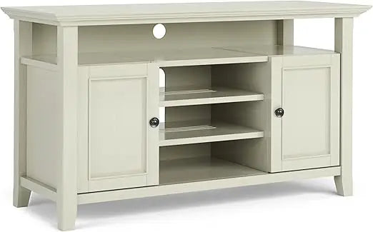 Solid Wood Universal TV Media Stand, 54 Inch Wide, Transitional, Living Room Entertainment Center, Storage Cabinet