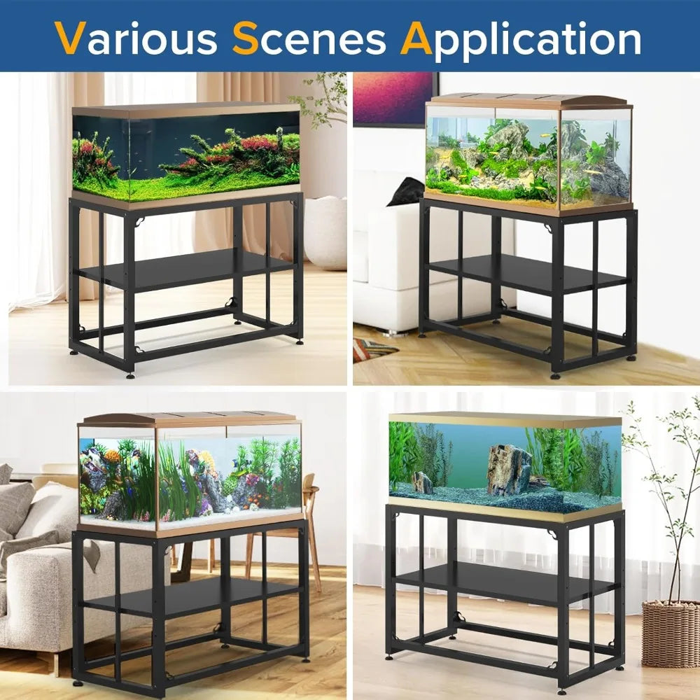 Fish Tank Stand 40 Gallon, Metal Aquarium Stand 36.5" L x 18.5" W*29.5”H, Double-Layer Storage Design, Suitable for Any Room