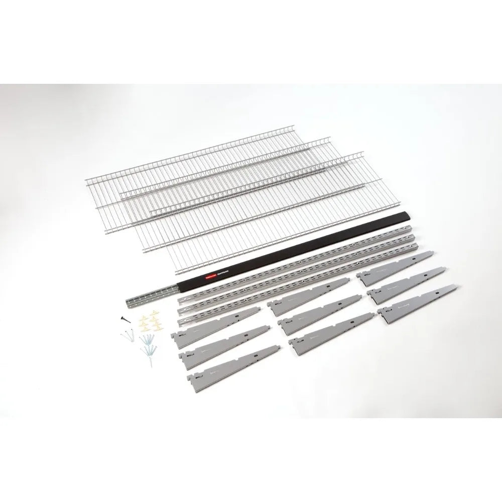 Rubbermaid FastTrack Wall Storage System: 48x16 3-Tier Kit, Supports 350 LBS per Shelf, Ideal for Home, Garage, Shed, or Workshop