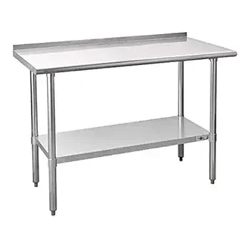 Customizable-Stainless Steel Prep Table NSF Commercial Work Table With Backsplash And Undershelf For Kitchen/ Restaurant 48x24"