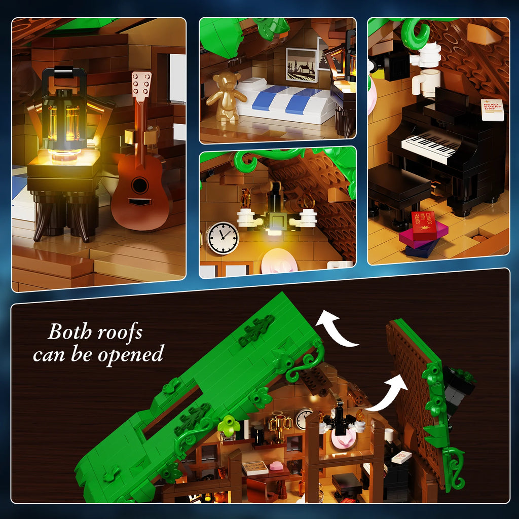 Folk Cabin Forest House Building Blocks Set/ Home Decor/ Desktop Ornament Display Model /Creative Room Decoration /Gifts Teens/ Adult