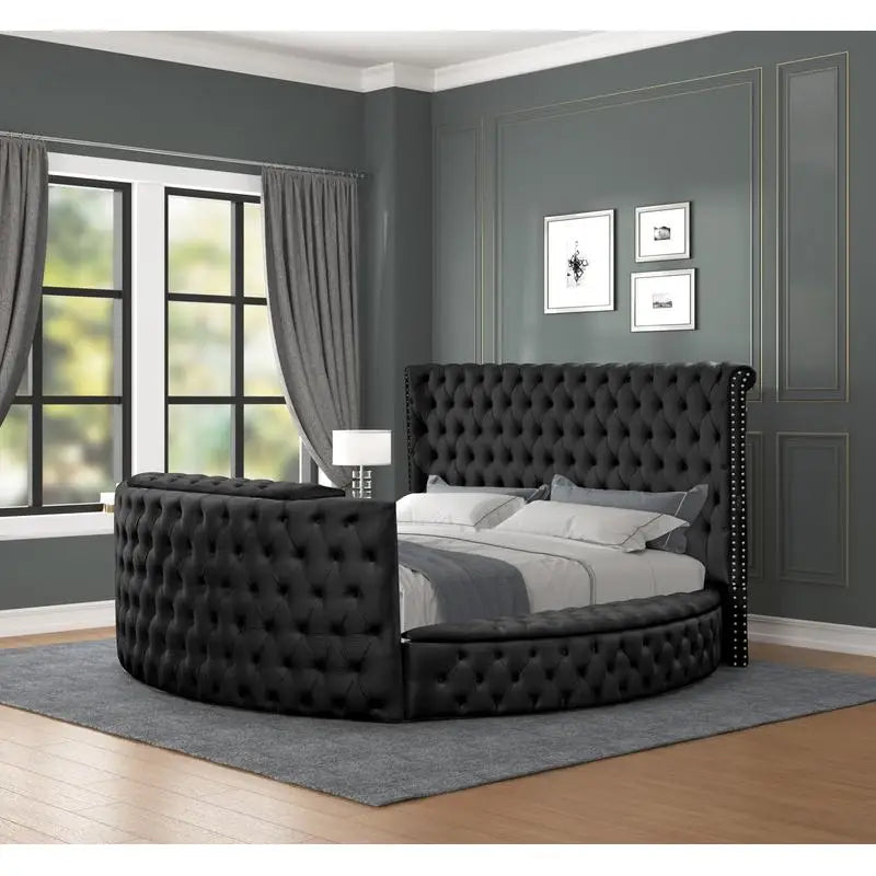 Modern Style Crystal Tufted Queen 5-Piece Bedroom Set