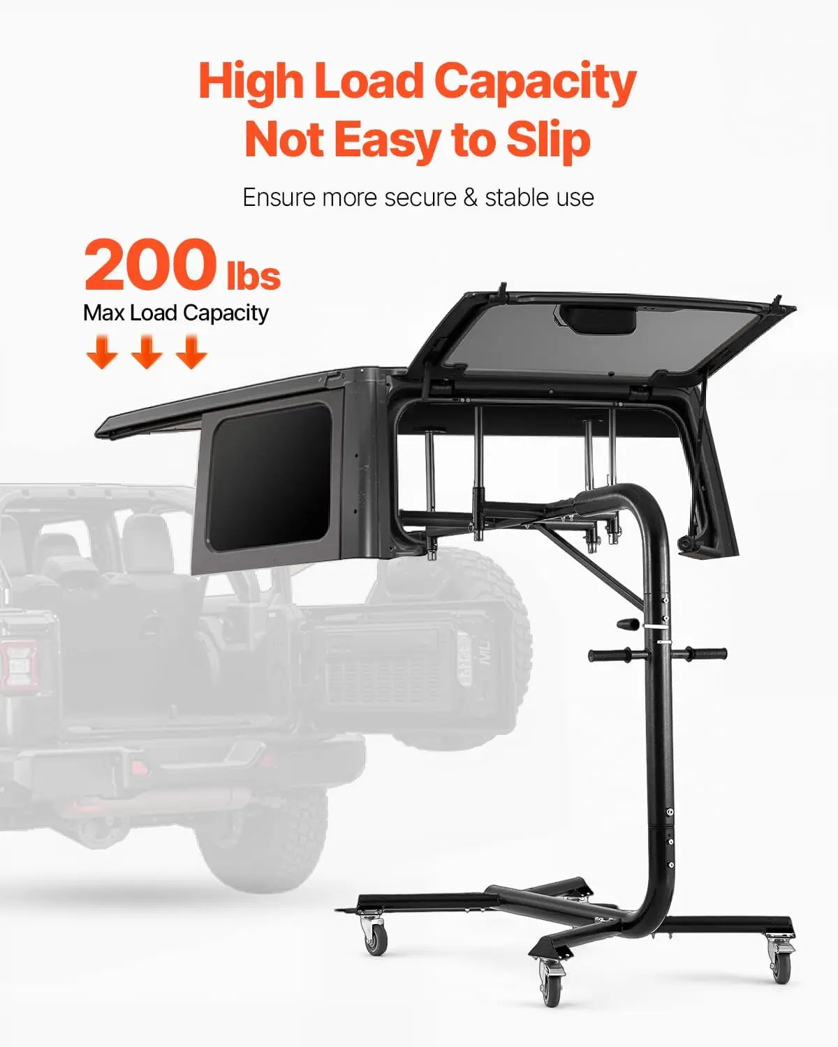 Jeep Hardtop Removal Lift System for 200 lbs, Easy Single-Person Operation, Compatible with Jeep Wrangler