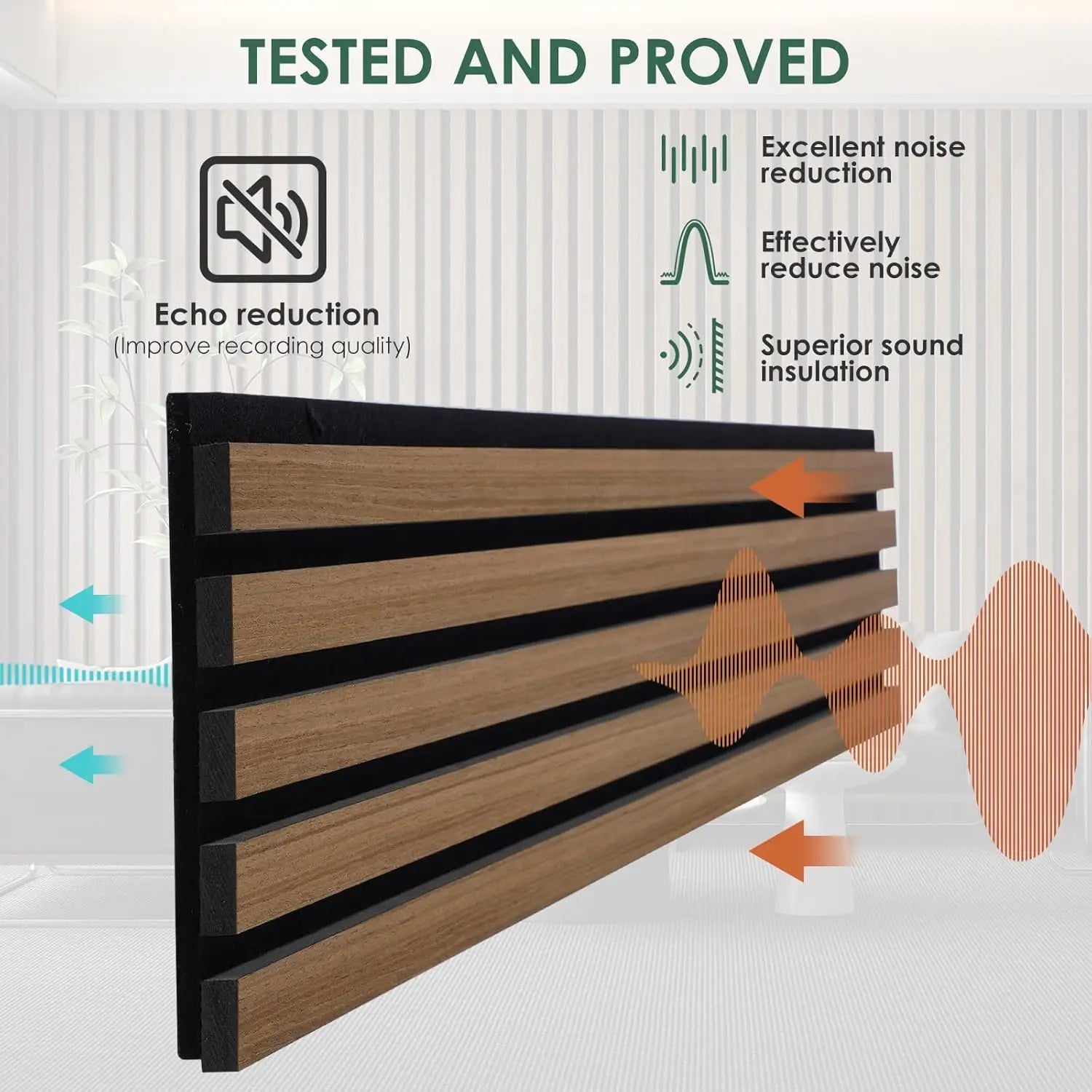 4-Piece Wood Slat Acoustic Panels for Stylish Decor - 94.5" x 7.87" Wood Wall Panels, 3D Wood Slat Wall Panel