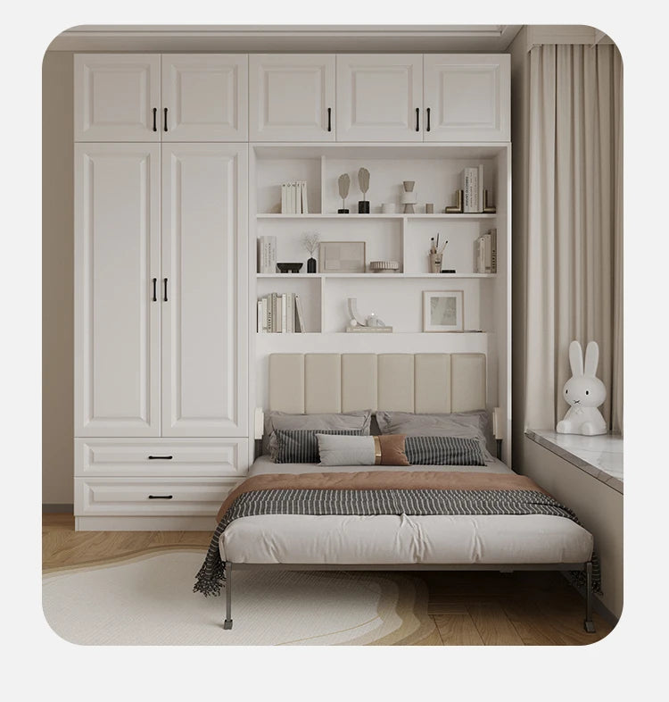 Full Murphy Bed With Closet Organizer With Drawers Full Size Bed Space-Saving