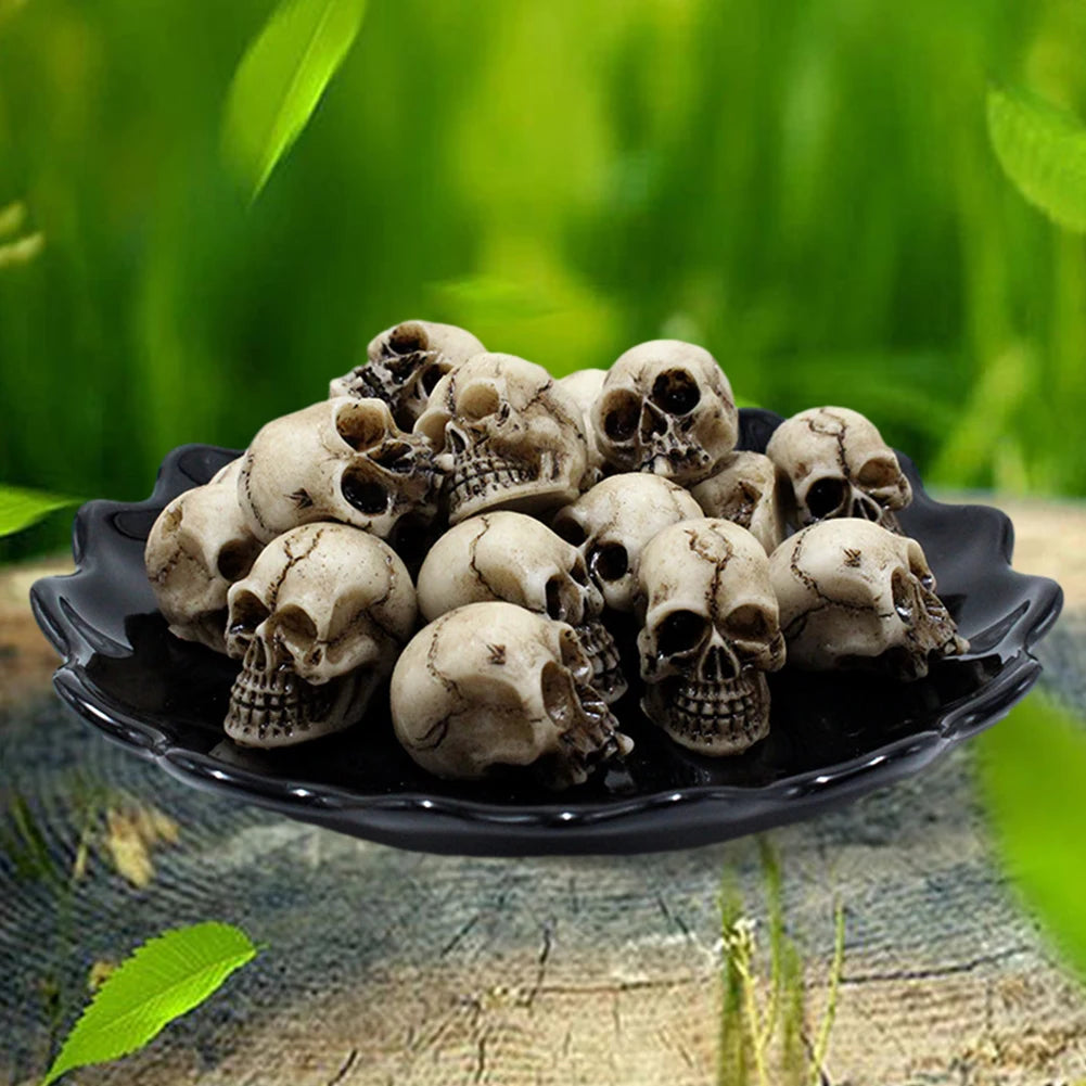 20Pcs Gothic Skull Sculptures/ Collectable Halloween Skeleton Statue/ Ornament Festival Theme /Landscape/ Garden /Potted Plant Decor