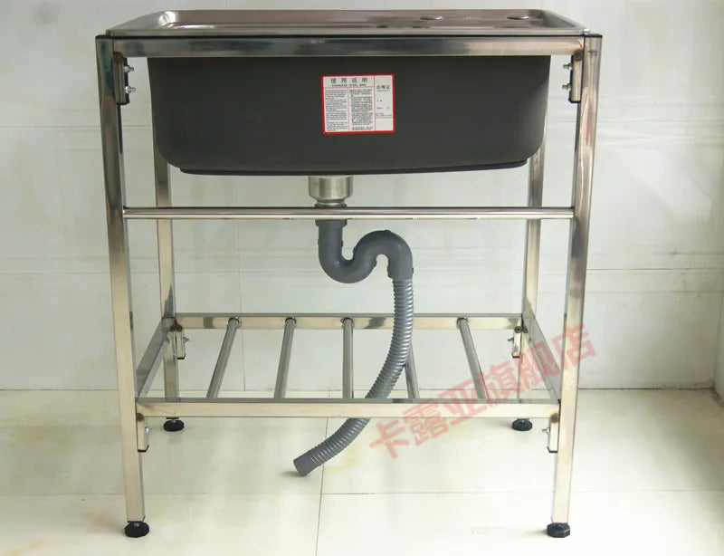 The Kitchen is Thick and Simple, Stainless Steel Double Sink, Single Sink, Double Sink, Large Single Sink with Bracket, Water Basin