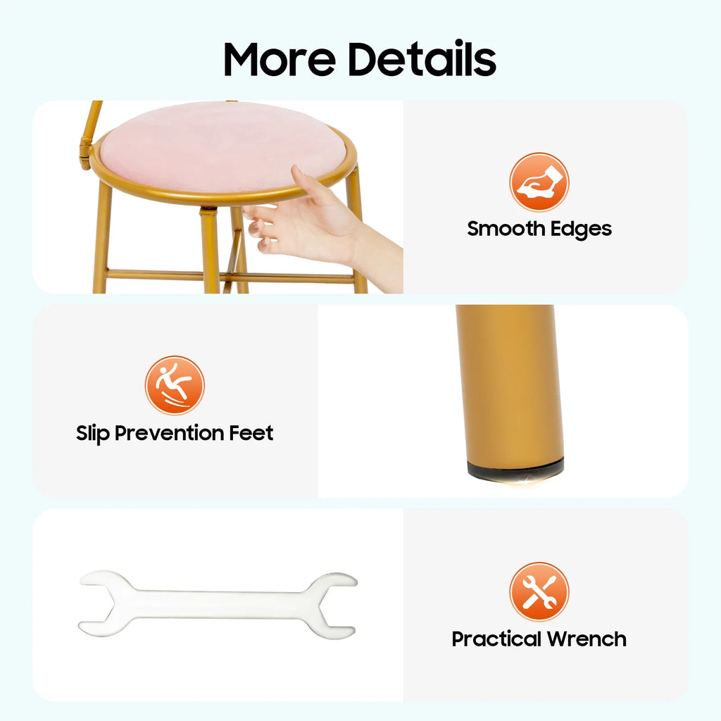 Elegant Pink Butterfly Backrest Chair with Soft Cushion, Iron Frame Dining Chair for Living Room Bedroom and Cafe Decor