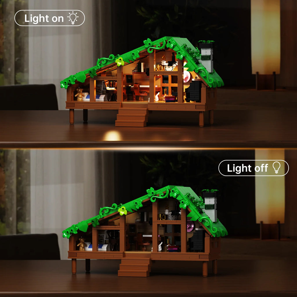 Folk Cabin Forest House Building Blocks Set/ Home Decor/ Desktop Ornament Display Model /Creative Room Decoration /Gifts Teens/ Adult