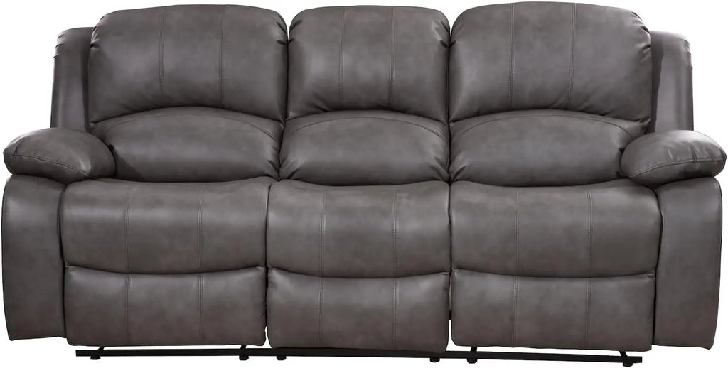 2PC Leather Air Reclining Sofa Loveseat Set Living Room Set 8018 Multiple Colors (Gray)