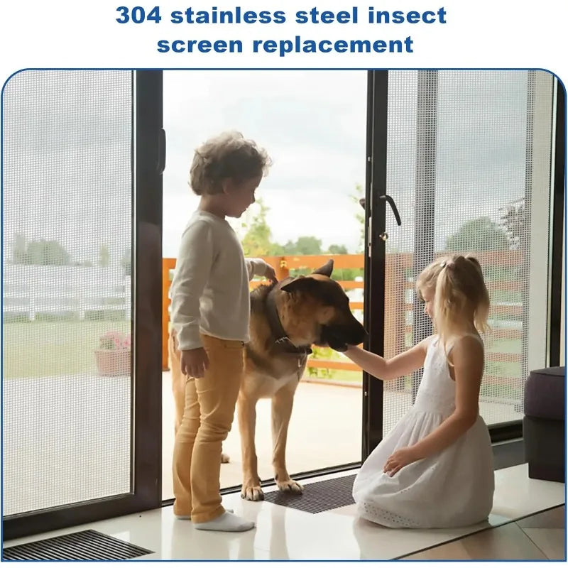 Stainless Steel 304 Window Screen Mesh, 47 Inches by 100 Feet Roll, Metal Replacement for Doors, Patios