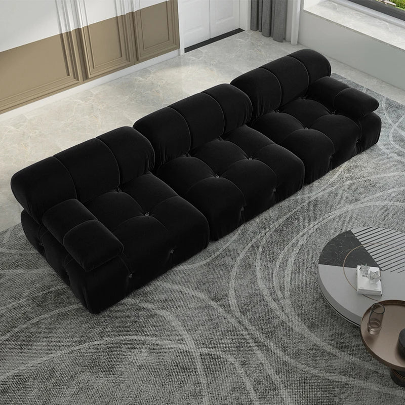 104" Minimalist Modular Sectional Sofas/ Modern Velvet Convertible Couches/ 3 Seats/ Living Room Sofa Sets for Office/ Apartment