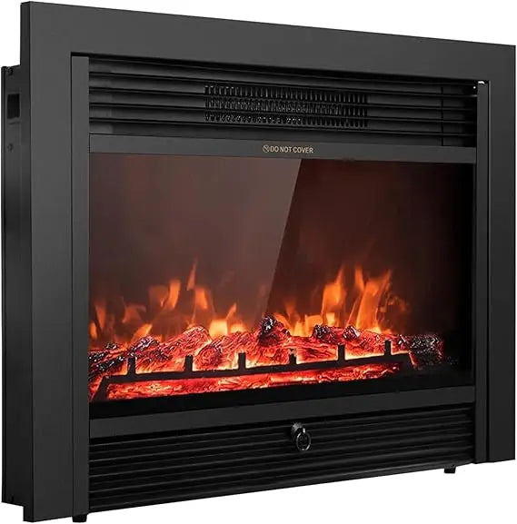 28.5" Electric Fireplace, Wall-Mounted or Freestanding, with Remote Control, 3 Adjustable Flame Colors