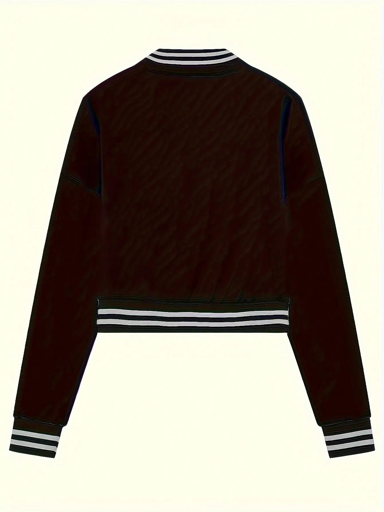 BWQ 2 Pieces Set Women Sports Jacket - Solid Color Single Breasted Baseball Jacket And Top