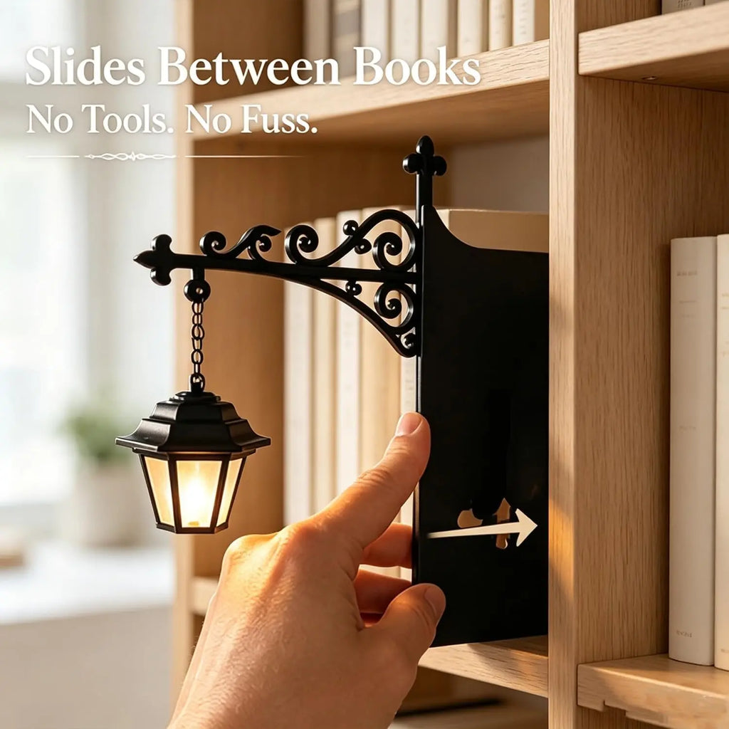 Miniature Hanging Shelf Lamp/ Decorative Bookshelf Lighting /Warm LED Night Light/ Library Lantern Reading Nook /Desk Ornament Literary Decor Book Lover Gift Home Halloween Decorations