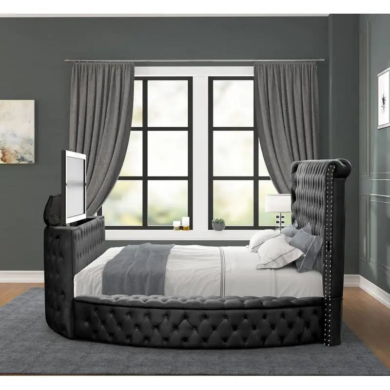 Modern Style Crystal Tufted Queen 5-Piece Bedroom Set