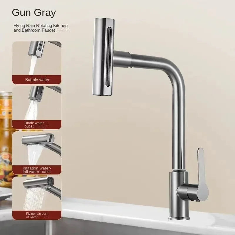 Kitchen Faucet, Rain Waterfall, Vegetable Washing Basin, Sink, Household Sink, Hot and Cold- Two in One, Pressurized Rotating