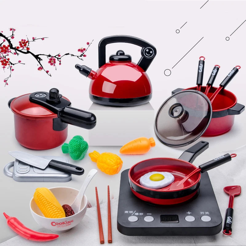 Kitchen Toy Set /Utensils/ Children's Simulation Education/ Pretend Play For Kids/ Cooking/ Baby Cutting Fruit/ Cooking