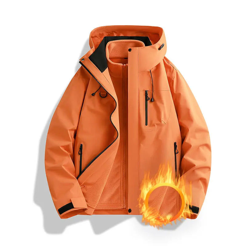 Winter Jacket Outdoor 3-in-1 Waterproof Sport Coat/ Running Unisex Hooded Hiking Jacket/ Warm Breathable Outdoor Couple/ Loose Coat