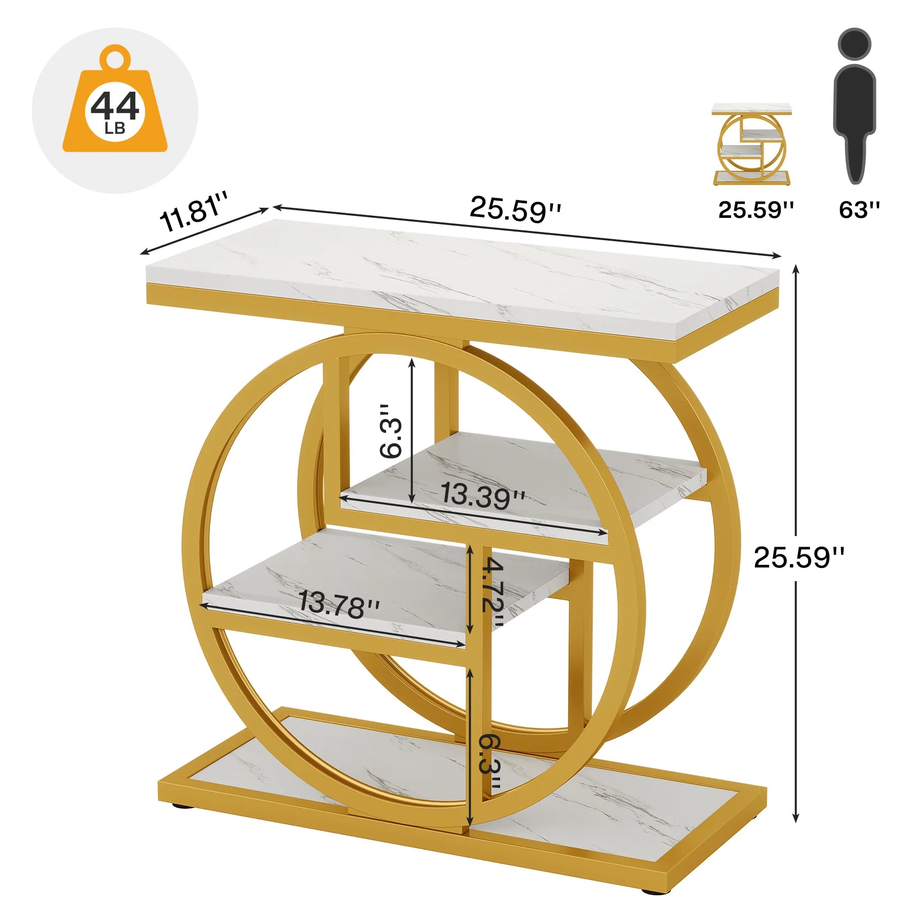 End Table for Living Room and Bedroom, 4-Tier Narrow Side Table with Storage Shelves